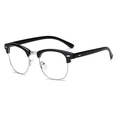 Semi Rimless Rectangle Glasses Frame for Men Women