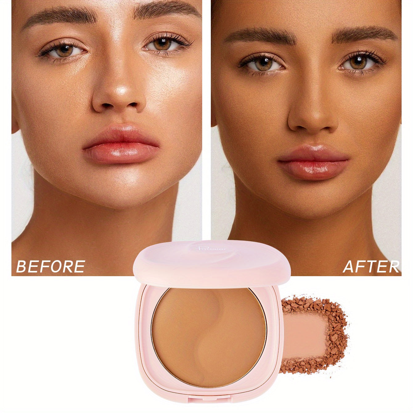 Natural Matte Finish Concealer Foundation Powder Compact