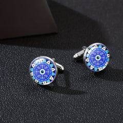 Evil Eye Cufflinks Time Gem Silver French Men's Shirt Accessories
