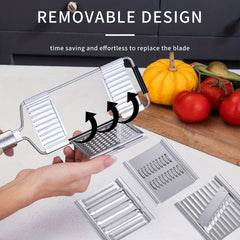 6 in 1 Vegetable Cutter Slicer Grater Chopper Shredder Stainless Steel