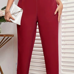  Chain Decor High Rise Tapered Leg Trousers