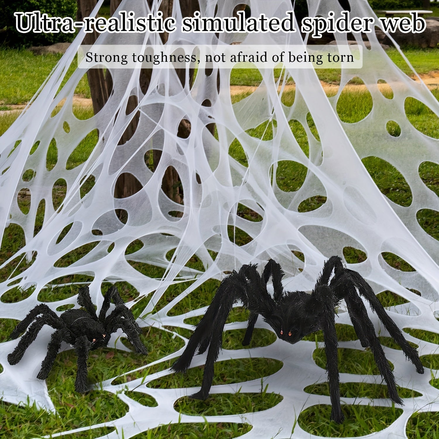 Giant Spider Web Halloween Decorations 350sqft Stretchy Webbing Indoor Outdoor