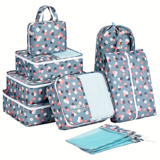 10 Pcs Packing Cubes Travel Luggage Organizers For Suitcase Portable Bags