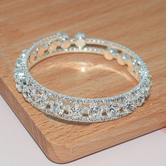 Rhinestone Inlaid Bridal Bangle Bracelet