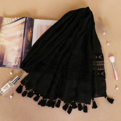 Lace Tassel Scarf for Women - Casual Cold Weather Scarves