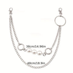 Pearl Thorns Double Layer Waist Tassel Chain Punk Accessories