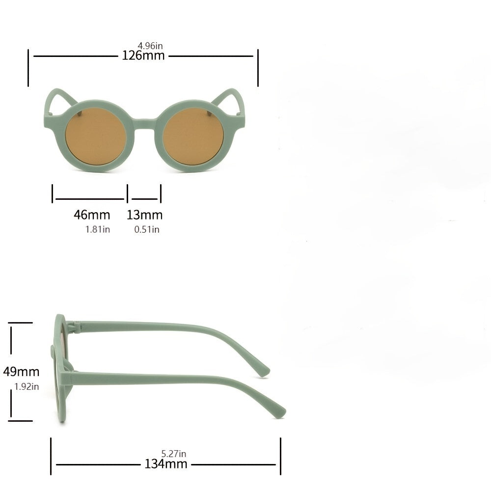 Boys Casual Round Frame Sunglasses UV Protection Glasses