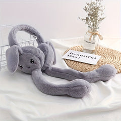 2pcs Rabbit Ear Muffs Stretchable Polyester Ear Covers Warm Comfortable
