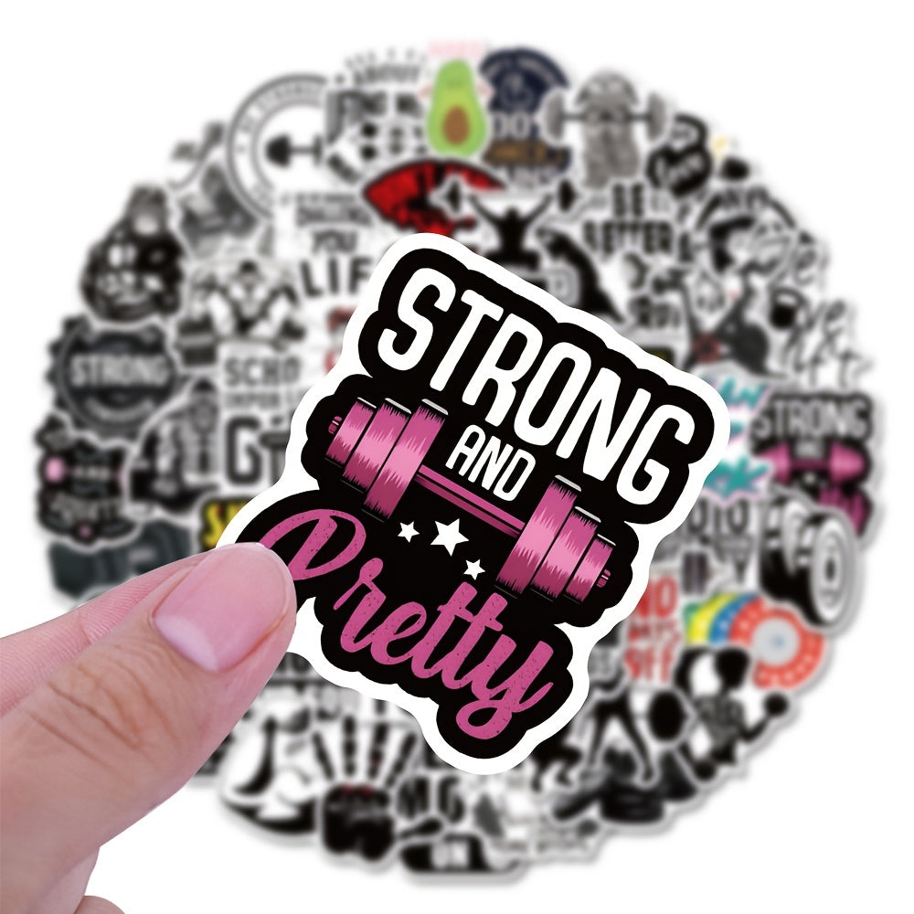 55pcs Waterproof Vinyl Workout Stickers for Sports Enthusiasts