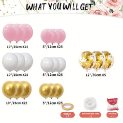 158pcs Pink Flower Birthday Party Supplies with Arch Garland Kit