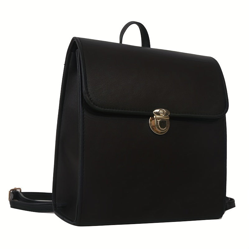 British Preppy Style Backpack with Buckle Decor