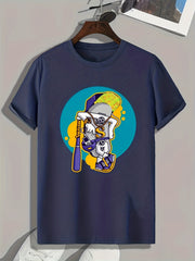 Skateboard Painting Print Men's Graphic Tee for Summer