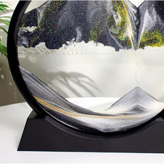 Dynamic Sand Art Round Glass Desk Decor & Timer Stand