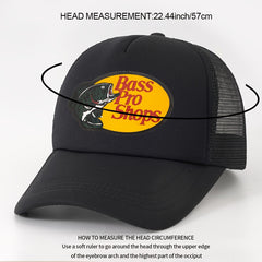 Hip Hop Unisex Mesh Trucker Hat Adjustable Baseball Cap Fish Print Sun Hats