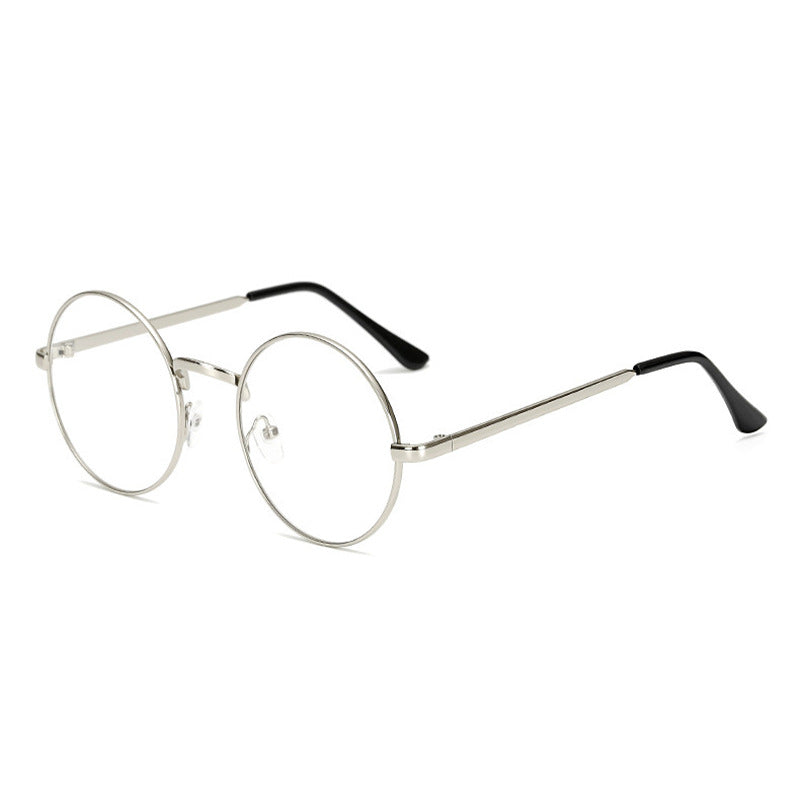 Multicolor Round Frame Metal Glasses with Zipper Box