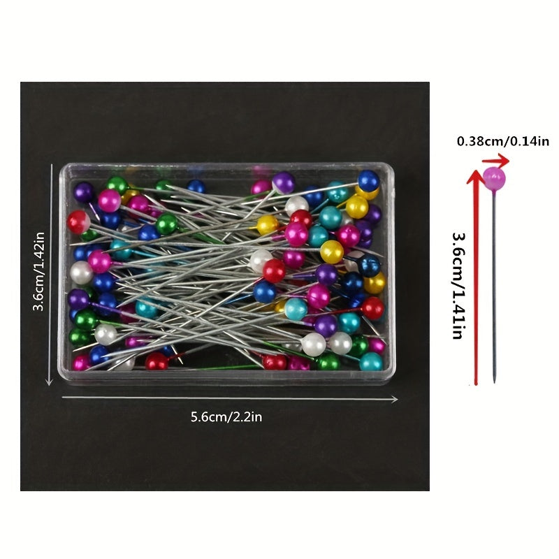 Boxed Pearlescent Positioning Needle 100 Pins
