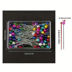 Boxed Pearlescent Positioning Needle 100 Pins