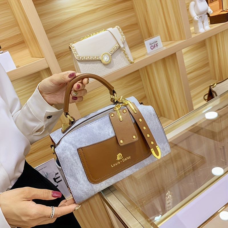 Vintage Leather Handbag Top Handle Crossbody Bag