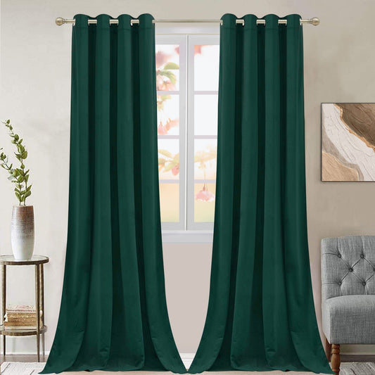 Blackout Velvet Curtains for Bedroom Living Room Soft Grommet Top