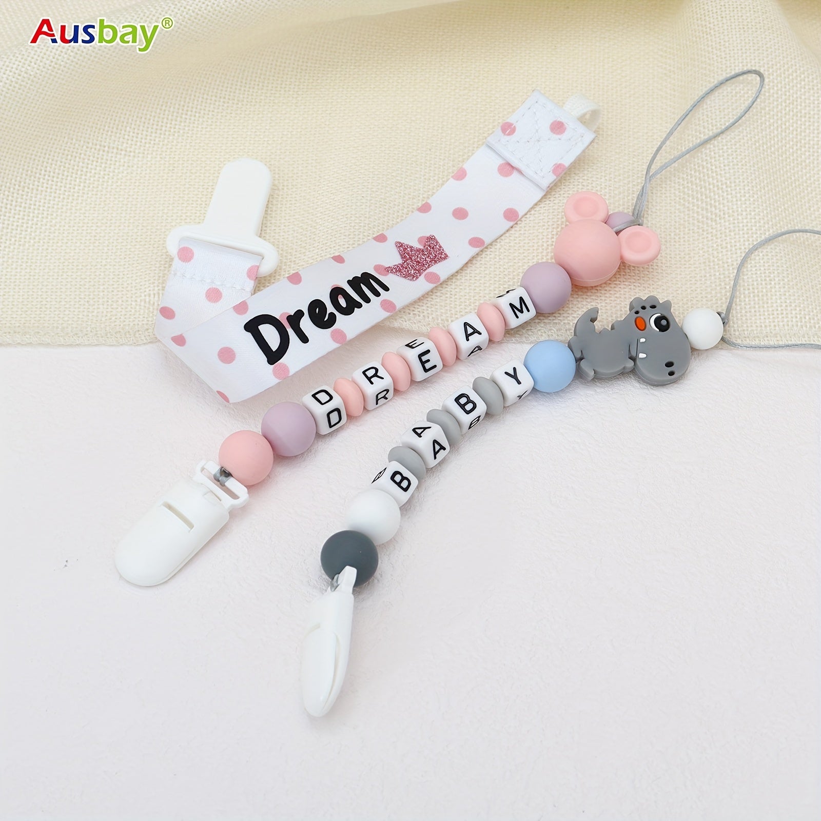 Customized Baby Dummy Clip - Personalized Baby Pacifier Leash
