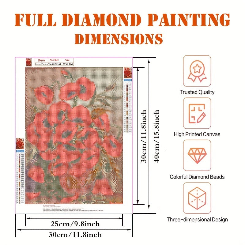 Flower Pattern Diamond Painting For Home Decoration
