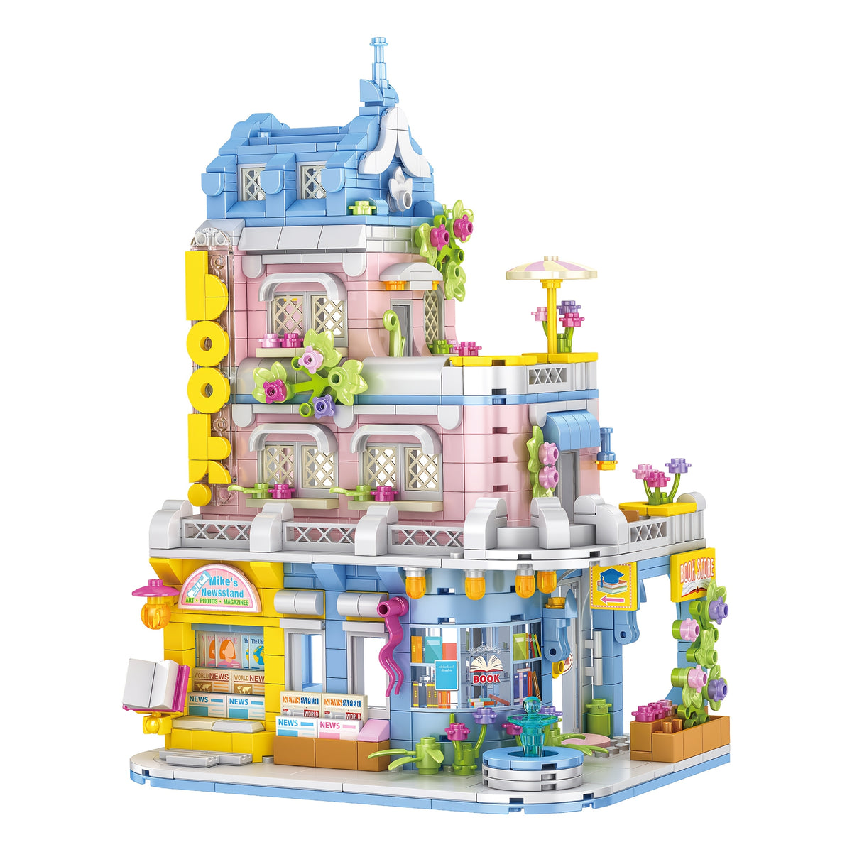 1002pcs Bookshop Building Blocks Set Educational Toy
