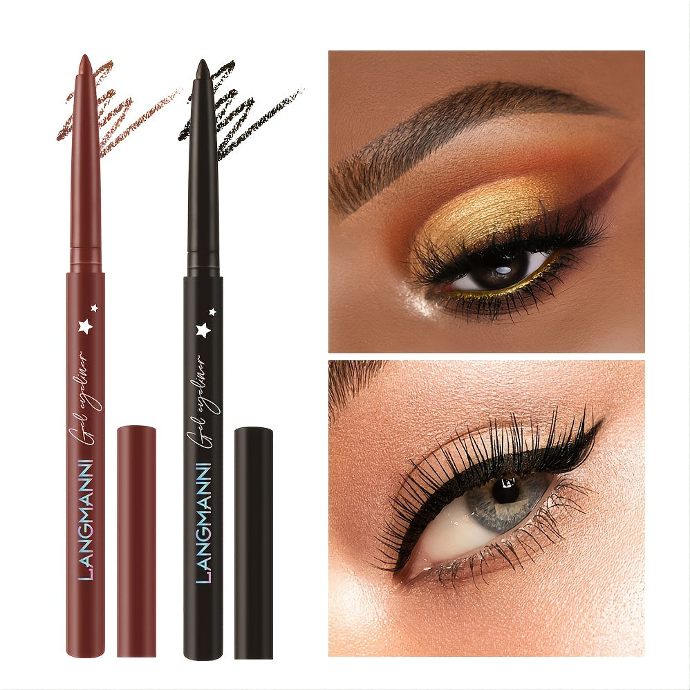 Retractable Creamy Eyeliner Pen Waterproof Smudge Proof Brown