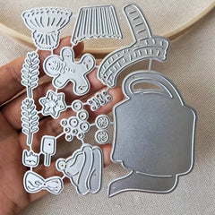 1pc Christmas Teacup Metal Cutting Dies Stencil for Card Making DIY Scrapbooking