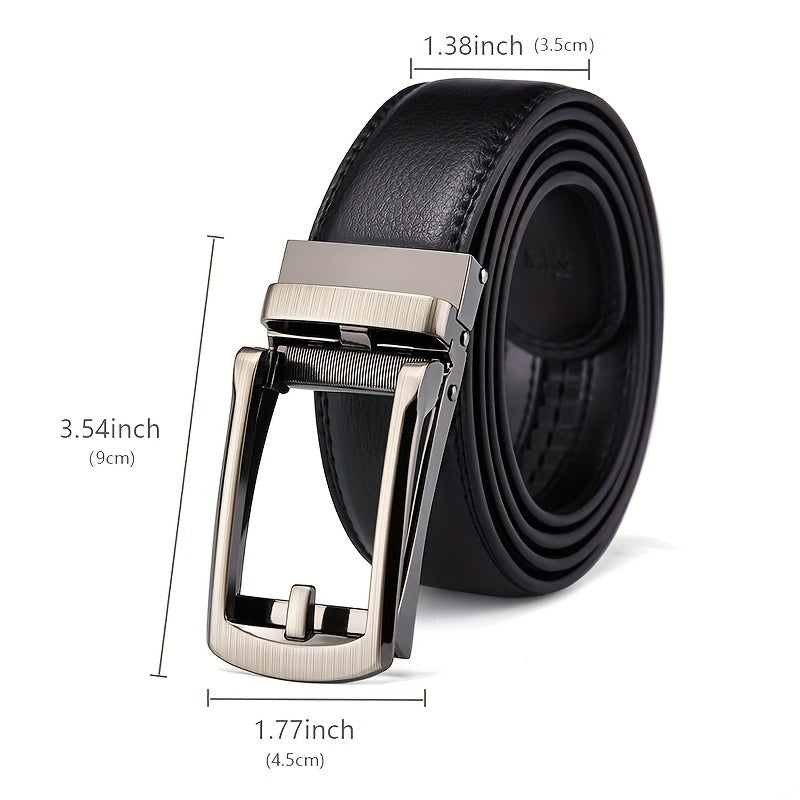 Men's Cowhide Belt w/Automatic Buckle, Formal Business Gift
