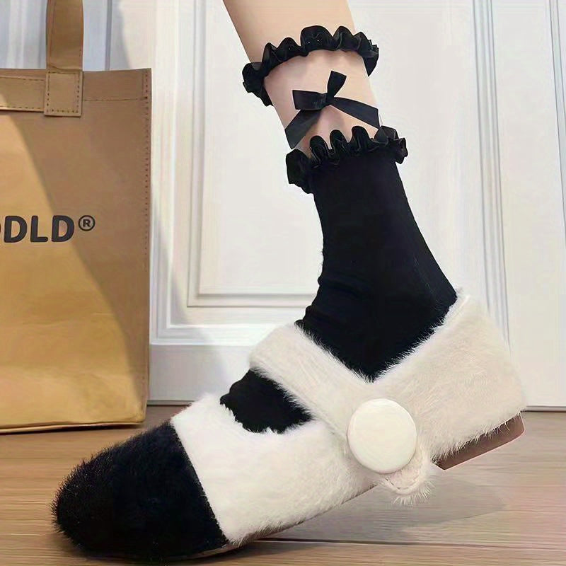 Mesh Bow Socks & Ruffle Stockings