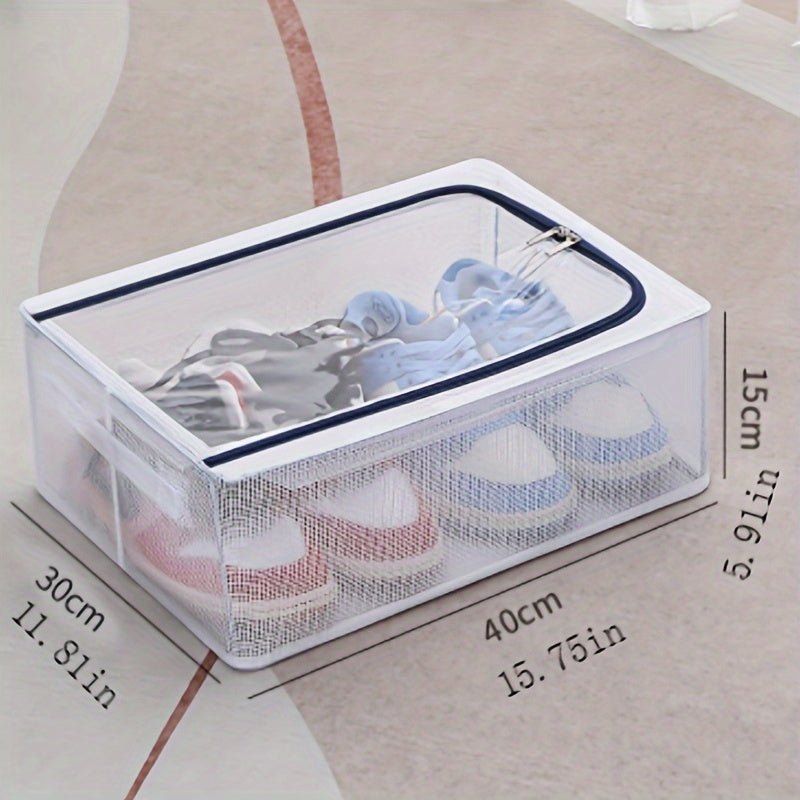 Clear Mesh Shoes Storage Box Underbed Waterproof Storage Bins With Lid