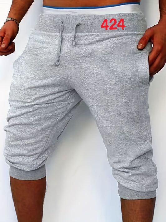 Men's Solid Comfy Stretch Shorts with Elastic Waist - Summer Casual Wear