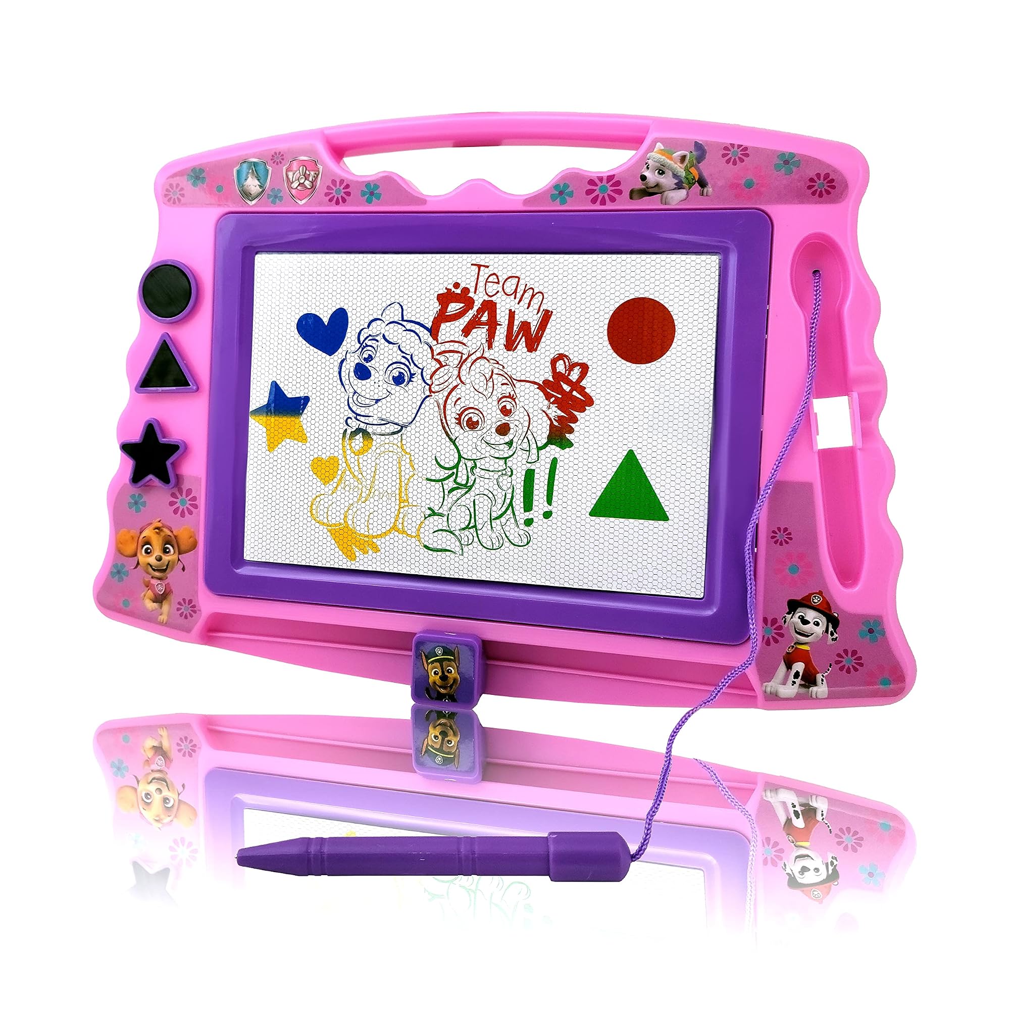 PAW Patrol Magnetic Drawing Board with Stylus and 3 Stamps, Pink – CRAZE