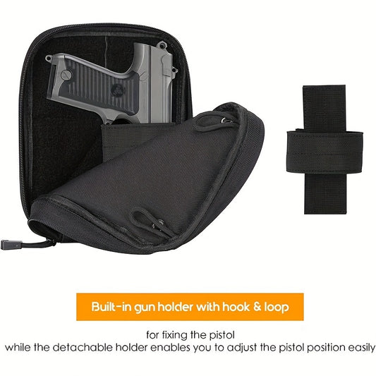 Concealed Gun Pouch Waist Bag for Handgun with Hook Loops