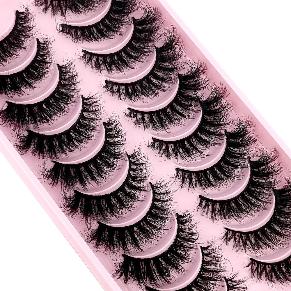 10 Pairs 3D Mink Lashes Cat Eye Curling False Eyelashes