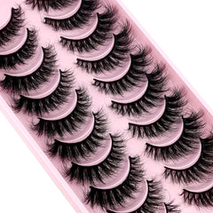 10 Pairs 3D Mink Lashes Cat Eye Curling False Eyelashes