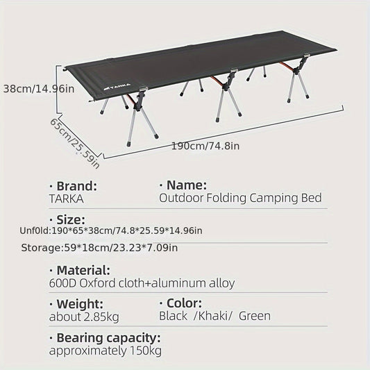 TARKA Portable Folding Bed Lightweight Single Bed For Travel Camping