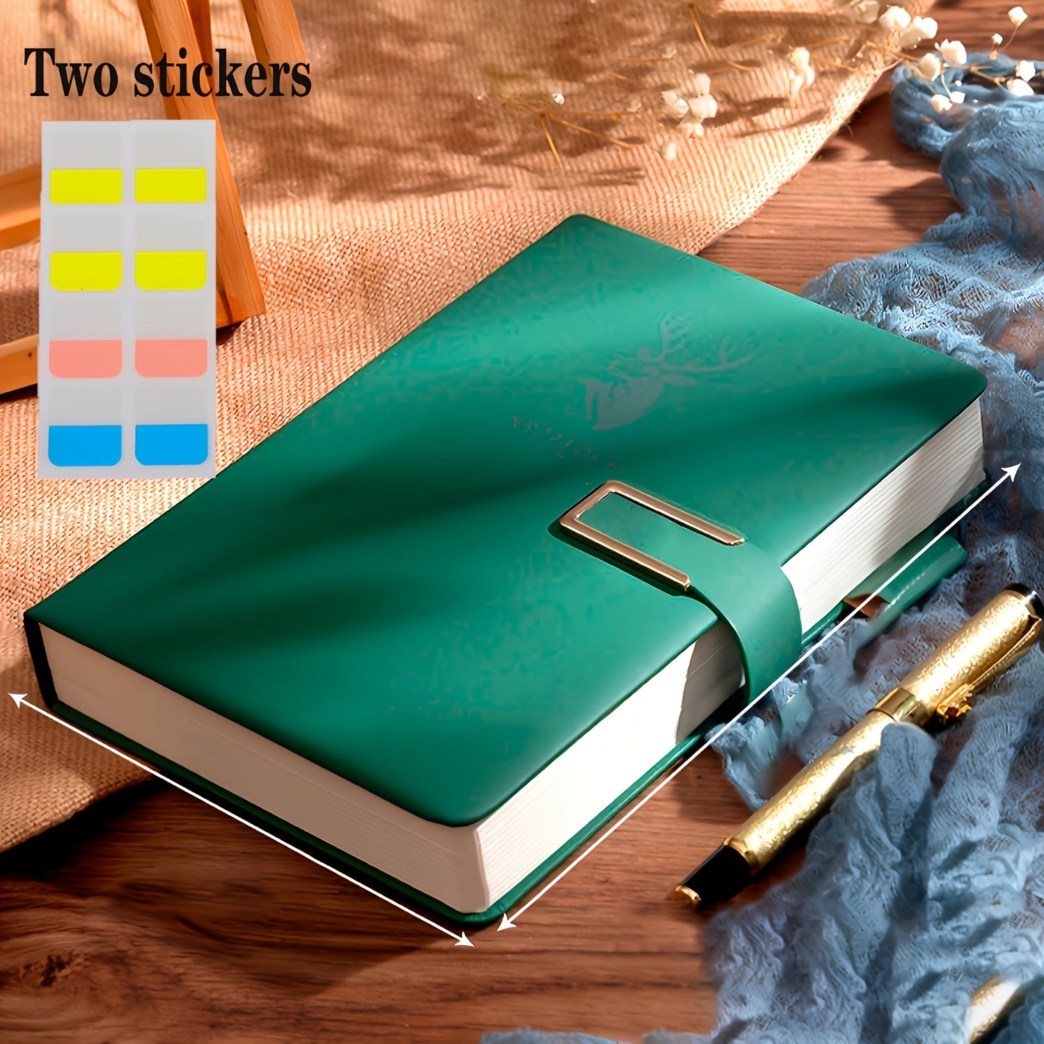 Custom A5 Notebook 400 Pages Thick Soft Cover 2 Stickers Bookmark Waterproof