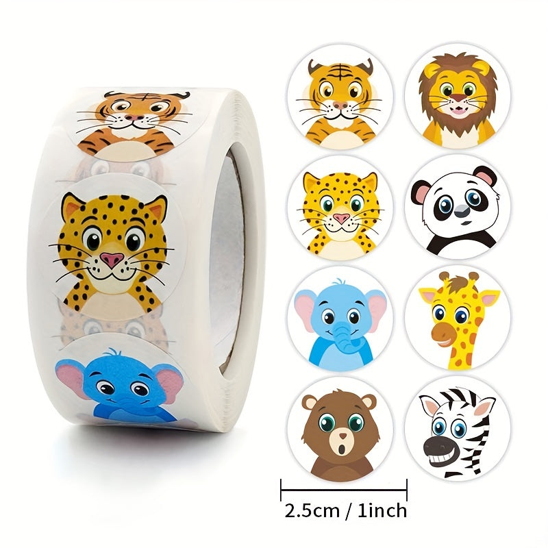 500pcs Animal Stickers Decorative Labels Kids Teacher Reward Stickers