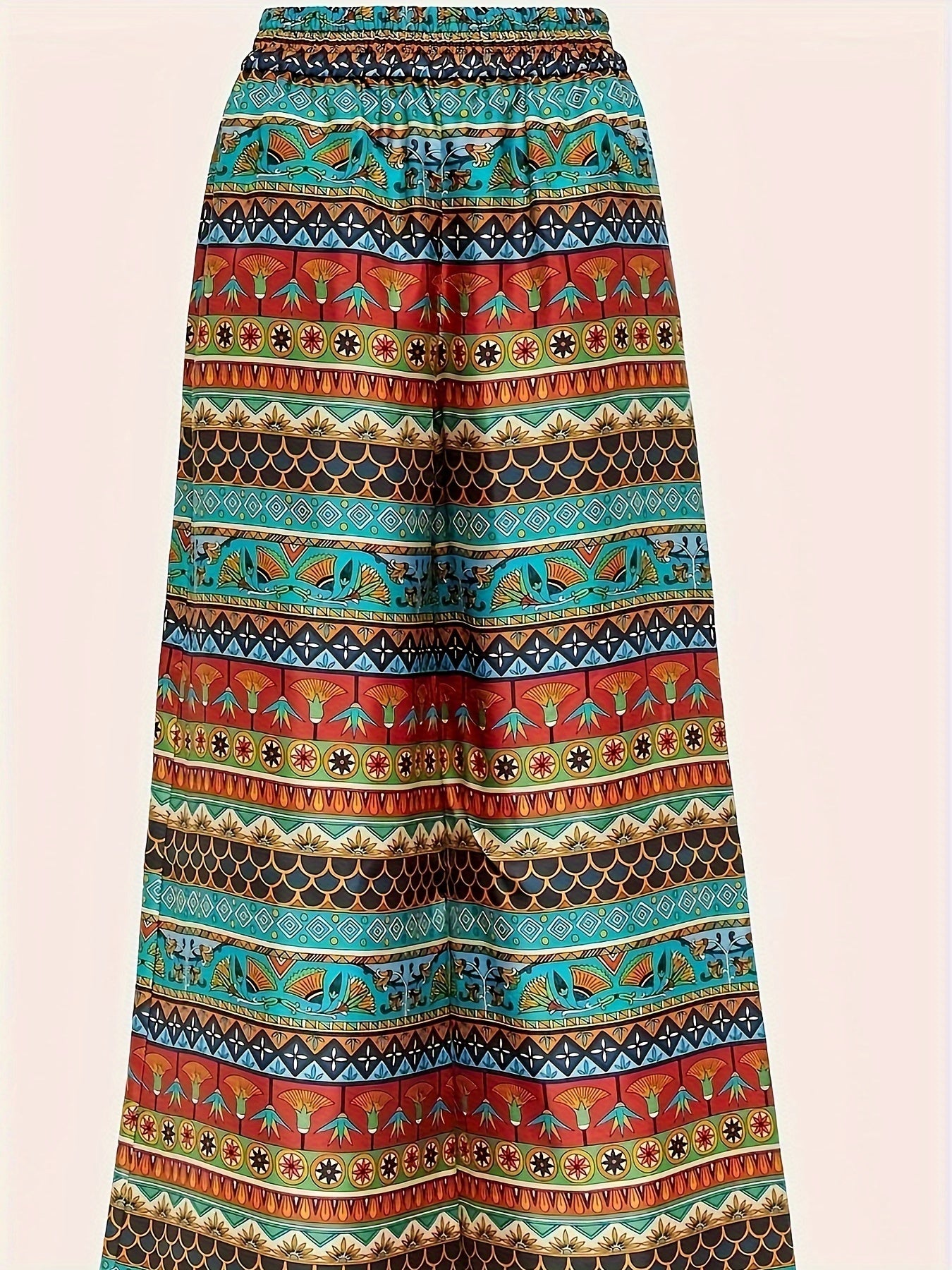 Ethnic Style Plus Size Tribal Print Straight Leg Pants