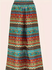 Ethnic Style Plus Size Tribal Print Straight Leg Pants
