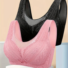 2pcs Lace Wireless Bras Women's Lingerie