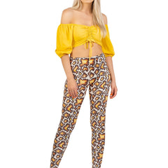 Snake Print High Waist Leggings Stretchy Skinny Pants