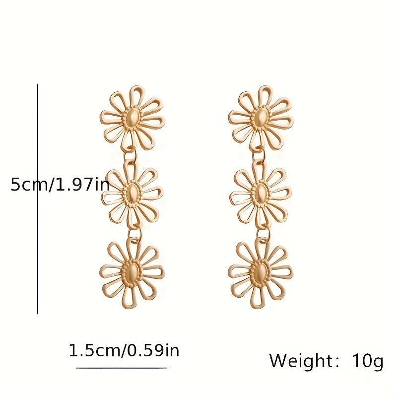 Vintage Daisy Tassel Earrings for Women
