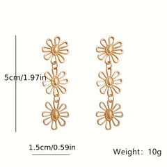 Vintage Daisy Tassel Earrings for Women