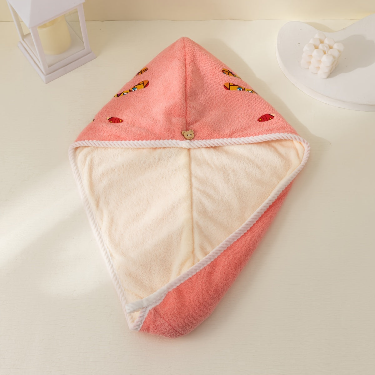 Colorful Palm Pattern Hair Drying Cap Soft Towel