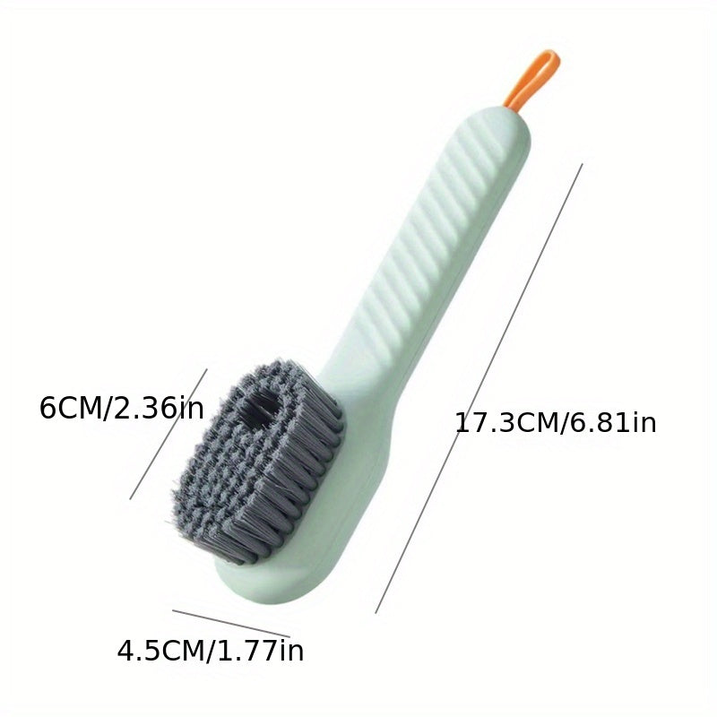 Automatic Liquid Adding Shoe Brush Long Handle Clothes Laundry Cleaning Tool