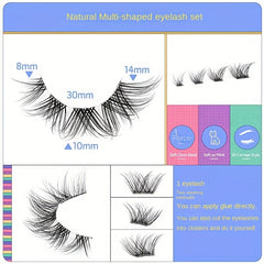 10 Pairs Fluffy Wispy Cat Eye Lashes Natural Cluster False Eyelashes