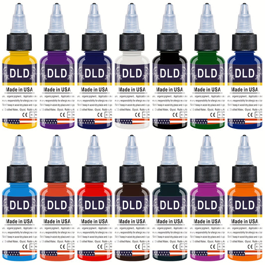 14pcs Tattoo Ink Set Professional Pigment Long Lasting Tattoo Painting Supplies