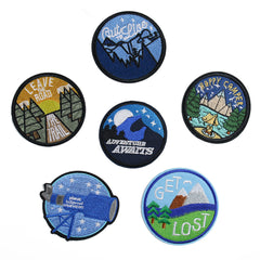 Girls Landscape Embroidered Patch Clothing Scarf Backpack